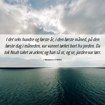 Picture 06 - 1 Mosebok 8:13 NORSK - I det seks hundre og første år, i den første - Bible Verse Picture