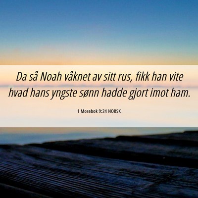 Picture 06 - 1 Mosebok 9:24 NORSK - Da så Noah våknet av sitt rus, fikk han vite - Bible Verse Picture