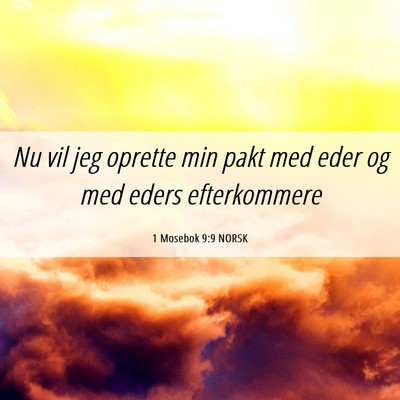 Picture 06 - 1 Mosebok 9:9 NORSK - Nu vil jeg oprette min pakt med eder og med eders - Bible Verse Picture