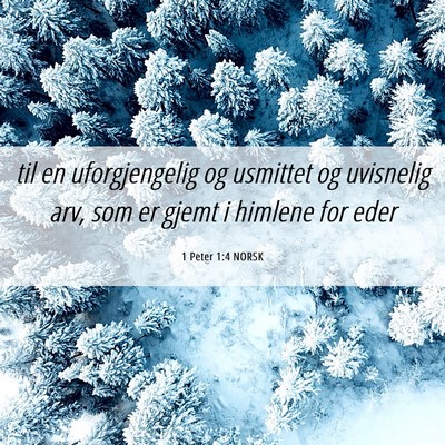 Picture 06 - 1 Peter 1:4 NORSK - til en uforgjengelig og usmittet og uvisnelig - Bible Verse Picture