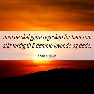 Picture 06 - 1 Peter 4:5 NORSK - men de skal gjøre regnskap for ham som står - Bible Verse Picture