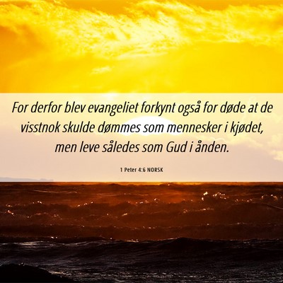 Picture 06 - 1 Peter 4:6 NORSK - For derfor blev evangeliet forkynt også for - Bible Verse Picture