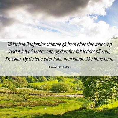 Picture 06 - 1 Samuel 10:21 NORSK - Så lot han Benjamins stamme gå frem efter sine - Bible Verse Picture