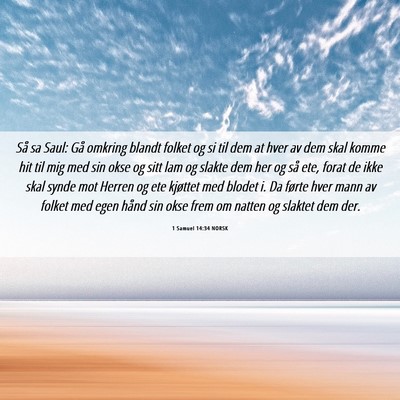 Picture 06 - 1 Samuel 14:34 NORSK - Så sa Saul: Gå omkring blandt folket og si til - Bible Verse Picture