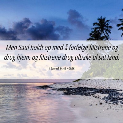 Picture 06 - 1 Samuel 14:46 NORSK - Men Saul holdt op med å forfølge filistrene og - Bible Verse Picture