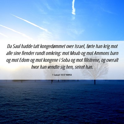 Picture 06 - 1 Samuel 14:47 NORSK - Da Saul hadde tatt kongedømmet over Israel, - Bible Verse Picture