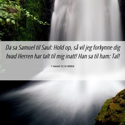 Picture 06 - 1 Samuel 15:16 NORSK - Da sa Samuel til Saul: Hold op, så vil jeg - Bible Verse Picture
