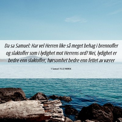 Picture 06 - 1 Samuel 15:22 NORSK - Da sa Samuel: Har vel Herren like så meget behag - Bible Verse Picture