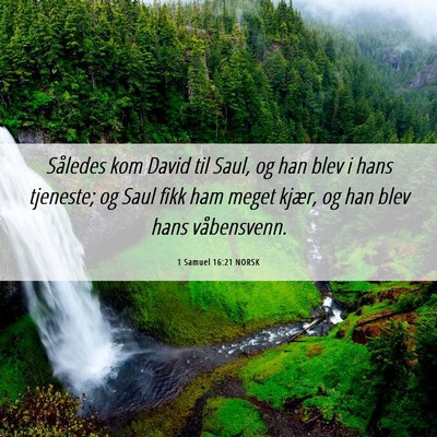 Picture 06 - 1 Samuel 16:21 NORSK - Således kom David til Saul, og han blev i hans - Bible Verse Picture