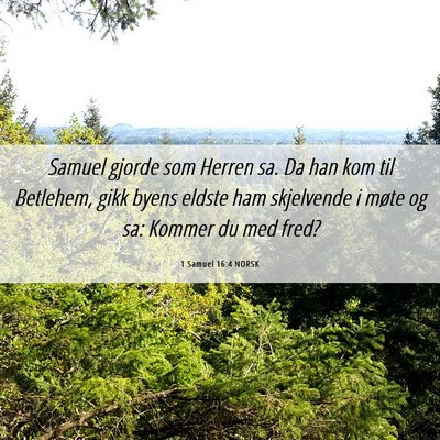 Picture 06 - 1 Samuel 16:4 NORSK - Samuel gjorde som Herren sa. Da han kom til - Bible Verse Picture