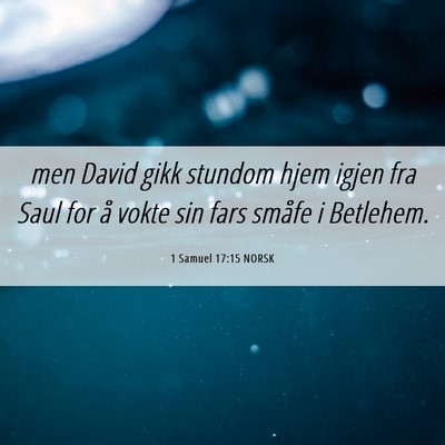 Picture 06 - 1 Samuel 17:15 NORSK - men David gikk stundom hjem igjen fra Saul for å - Bible Verse Picture