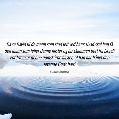 Picture 06 - 1 Samuel 17:26 NORSK - Da sa David til de menn som stod tett ved ham: - Bible Verse Picture