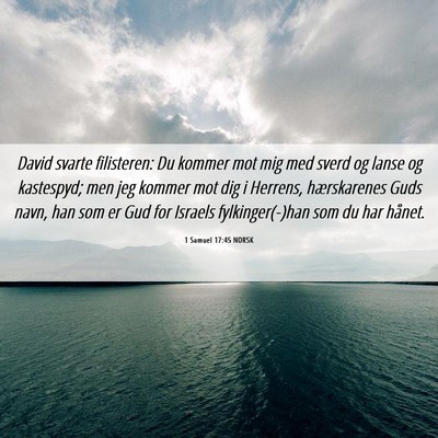 Picture 06 - 1 Samuel 17:45 NORSK - David svarte filisteren: Du kommer mot mig med - Bible Verse Picture