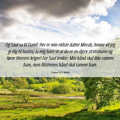 Picture 06 - 1 Samuel 18:17 NORSK - Og Saul sa til David: Her er min eldste datter - Bible Verse Picture