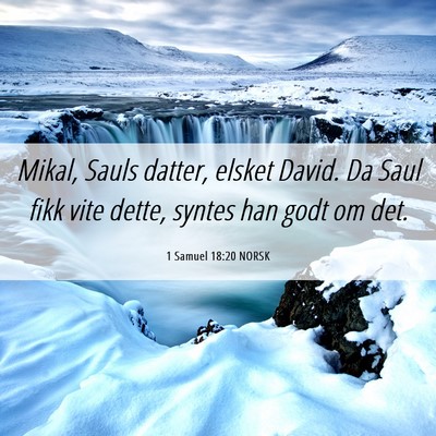 Picture 06 - 1 Samuel 18:20 NORSK - Mikal, Sauls datter, elsket David. Da Saul fikk - Bible Verse Picture
