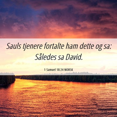 Picture 06 - 1 Samuel 18:24 NORSK - Sauls tjenere fortalte ham dette og sa: Således - Bible Verse Picture