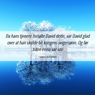 Picture 06 - 1 Samuel 18:26 NORSK - Da hans tjenere fortalte David dette, var David - Bible Verse Picture