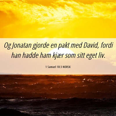 Picture 06 - 1 Samuel 18:3 NORSK - Og Jonatan gjorde en pakt med David, fordi han - Bible Verse Picture
