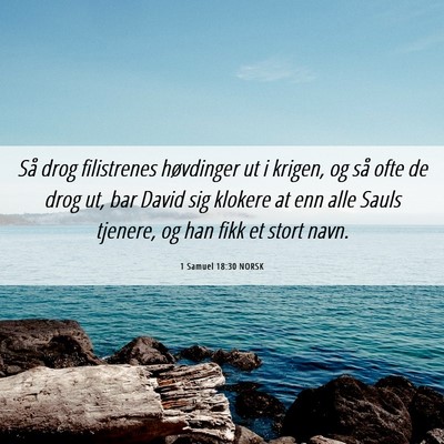 Picture 06 - 1 Samuel 18:30 NORSK - Så drog filistrenes høvdinger ut i krigen, og - Bible Verse Picture