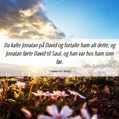 Picture 06 - 1 Samuel 19:7 NORSK - Da kalte Jonatan på David og fortalte ham alt - Bible Verse Picture