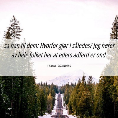 Picture 06 - 1 Samuel 2:23 NORSK - sa han til dem: Hvorfor gjør I således? Jeg - Bible Verse Picture