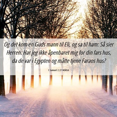 Picture 06 - 1 Samuel 2:27 NORSK - Og det kom en Guds mann til Eli, og sa til ham: - Bible Verse Picture