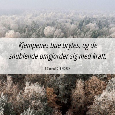 Picture 06 - 1 Samuel 2:4 NORSK - Kjempenes bue brytes, og de snublende omgjorder - Bible Verse Picture
