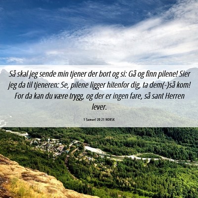 Picture 06 - 1 Samuel 20:21 NORSK - Så skal jeg sende min tjener der bort og si: Gå - Bible Verse Picture