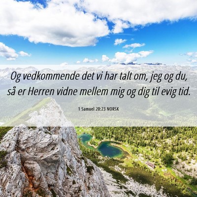 Picture 06 - 1 Samuel 20:23 NORSK - Og vedkommende det vi har talt om, jeg og du, så - Bible Verse Picture