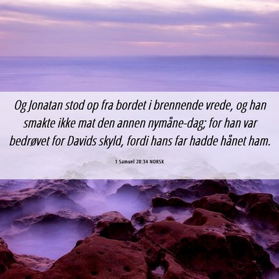 Picture 06 - 1 Samuel 20:34 NORSK - Og Jonatan stod op fra bordet i brennende vrede, - Bible Verse Picture