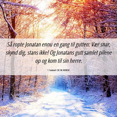 Picture 06 - 1 Samuel 20:38 NORSK - Så ropte Jonatan ennu en gang til gutten: Vær - Bible Verse Picture