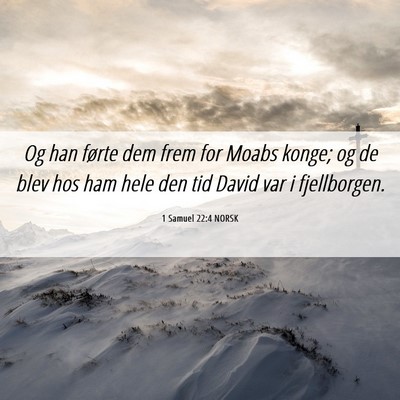 Picture 06 - 1 Samuel 22:4 NORSK - Og han førte dem frem for Moabs konge; og de - Bible Verse Picture