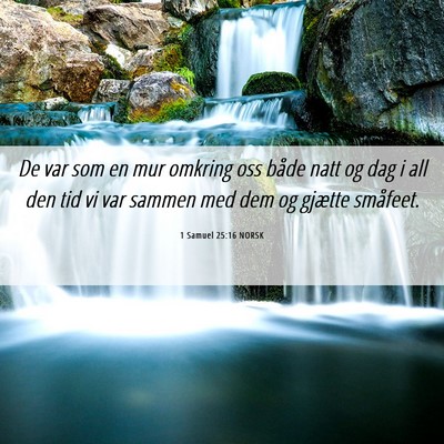 Picture 06 - 1 Samuel 25:16 NORSK - De var som en mur omkring oss både natt og dag i - Bible Verse Picture