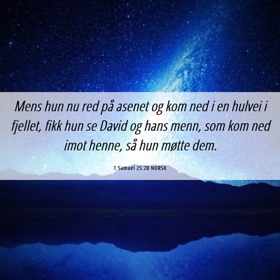 Picture 06 - 1 Samuel 25:20 NORSK - Mens hun nu red på asenet og kom ned i en hulvei - Bible Verse Picture