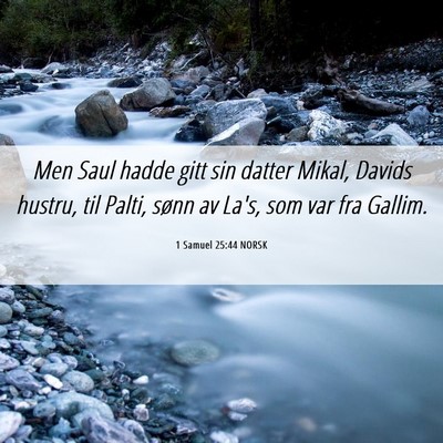 Picture 06 - 1 Samuel 25:44 NORSK - Men Saul hadde gitt sin datter Mikal, Davids - Bible Verse Picture
