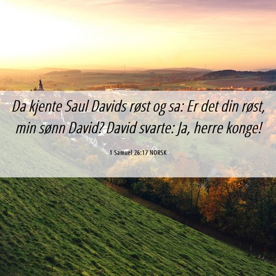 Picture 06 - 1 Samuel 26:17 NORSK - Da kjente Saul Davids røst og sa: Er det din - Bible Verse Picture