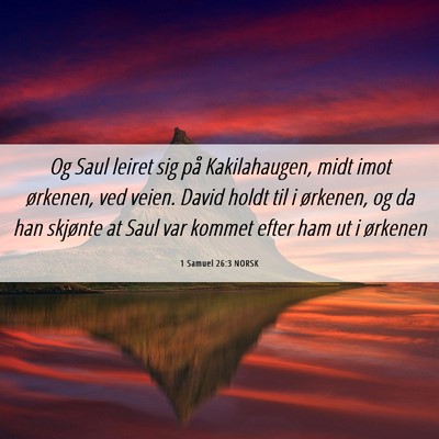 Picture 06 - 1 Samuel 26:3 NORSK - Og Saul leiret sig på Kakilahaugen, midt imot - Bible Verse Picture