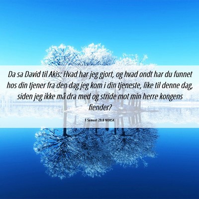 Picture 06 - 1 Samuel 29:8 NORSK - Da sa David til Akis: Hvad har jeg gjort, og hvad - Bible Verse Picture
