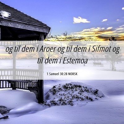Picture 06 - 1 Samuel 30:28 NORSK - og til dem i Aroer og til dem i Sifmot og til dem - Bible Verse Picture