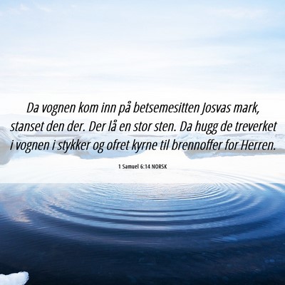 Picture 06 - 1 Samuel 6:14 NORSK - Da vognen kom inn på betsemesitten Josvas mark, - Bible Verse Picture
