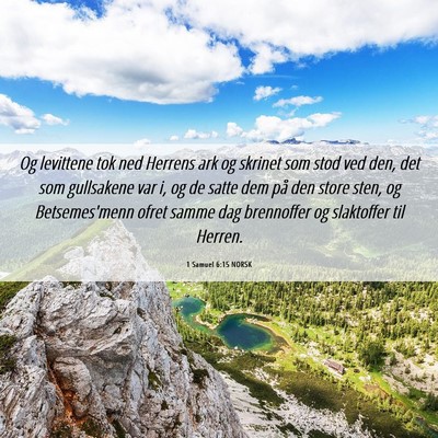 Picture 06 - 1 Samuel 6:15 NORSK - Og levittene tok ned Herrens ark og skrinet som - Bible Verse Picture
