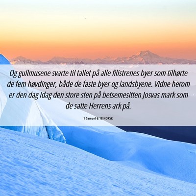 Picture 06 - 1 Samuel 6:18 NORSK - Og gullmusene svarte til tallet på alle - Bible Verse Picture
