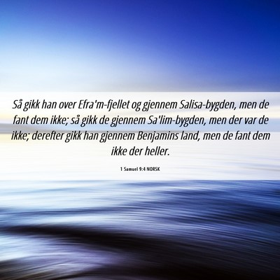 Picture 06 - 1 Samuel 9:4 NORSK - Så gikk han over Efra'm-fjellet og gjennem - Bible Verse Picture
