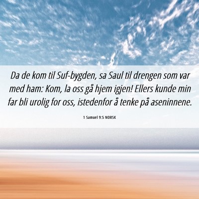 Picture 06 - 1 Samuel 9:5 NORSK - Da de kom til Suf-bygden, sa Saul til drengen som - Bible Verse Picture