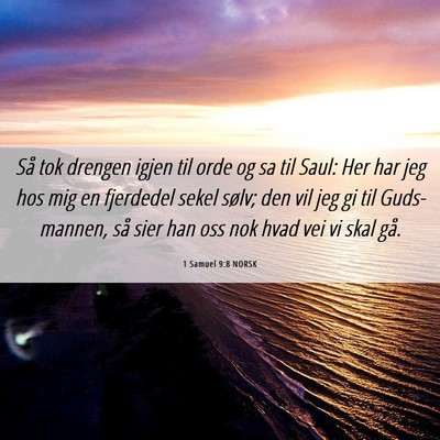 Picture 06 - 1 Samuel 9:8 NORSK - Så tok drengen igjen til orde og sa til Saul: - Bible Verse Picture