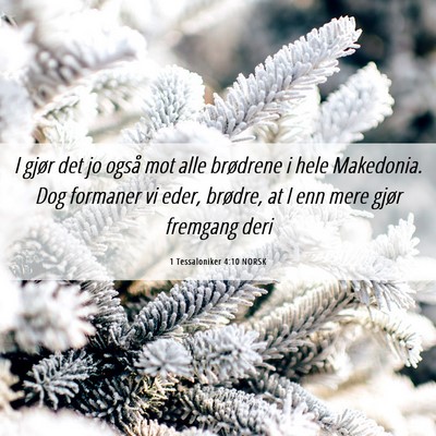 Picture 06 - 1 Tessaloniker 4:10 NORSK - I gjør det jo også mot alle brødrene i hele - Bible Verse Picture