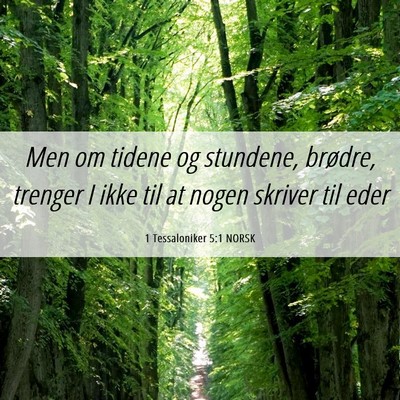 Picture 06 - 1 Tessaloniker 5:1 NORSK - Men om tidene og stundene, brødre, trenger I - Bible Verse Picture