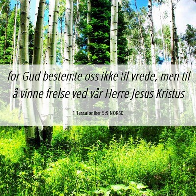 Picture 06 - 1 Tessaloniker 5:9 NORSK - for Gud bestemte oss ikke til vrede, men til å - Bible Verse Picture