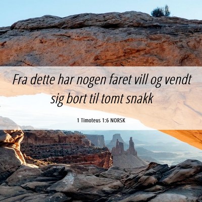 Picture 06 - 1 Timoteus 1:6 NORSK - Fra dette har nogen faret vill og vendt sig bort - Bible Verse Picture