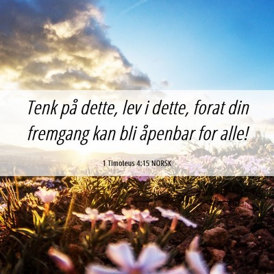 Picture 06 - 1 Timoteus 4:15 NORSK - Tenk på dette, lev i dette, forat din fremgang - Bible Verse Picture